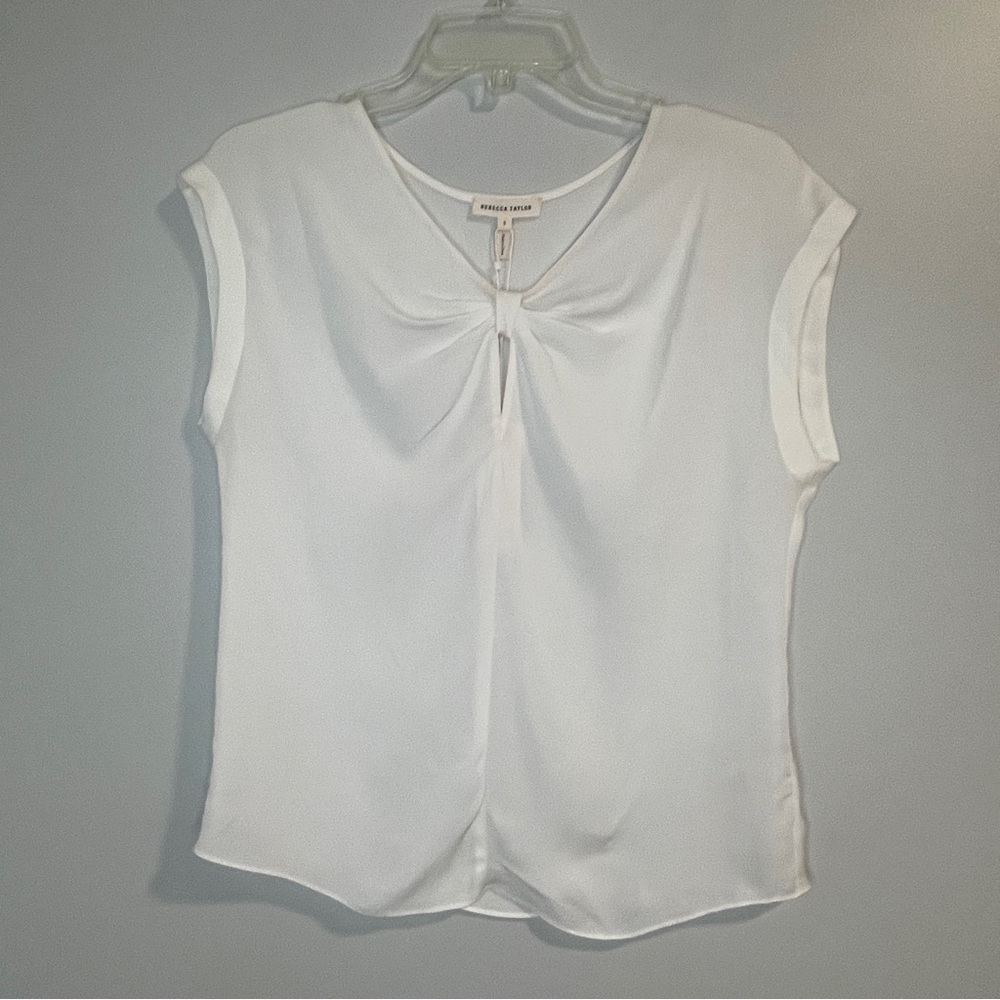 REBECCA TAYLOR Natalie Silk Top Ivory Size S - Picture 3 of 8
